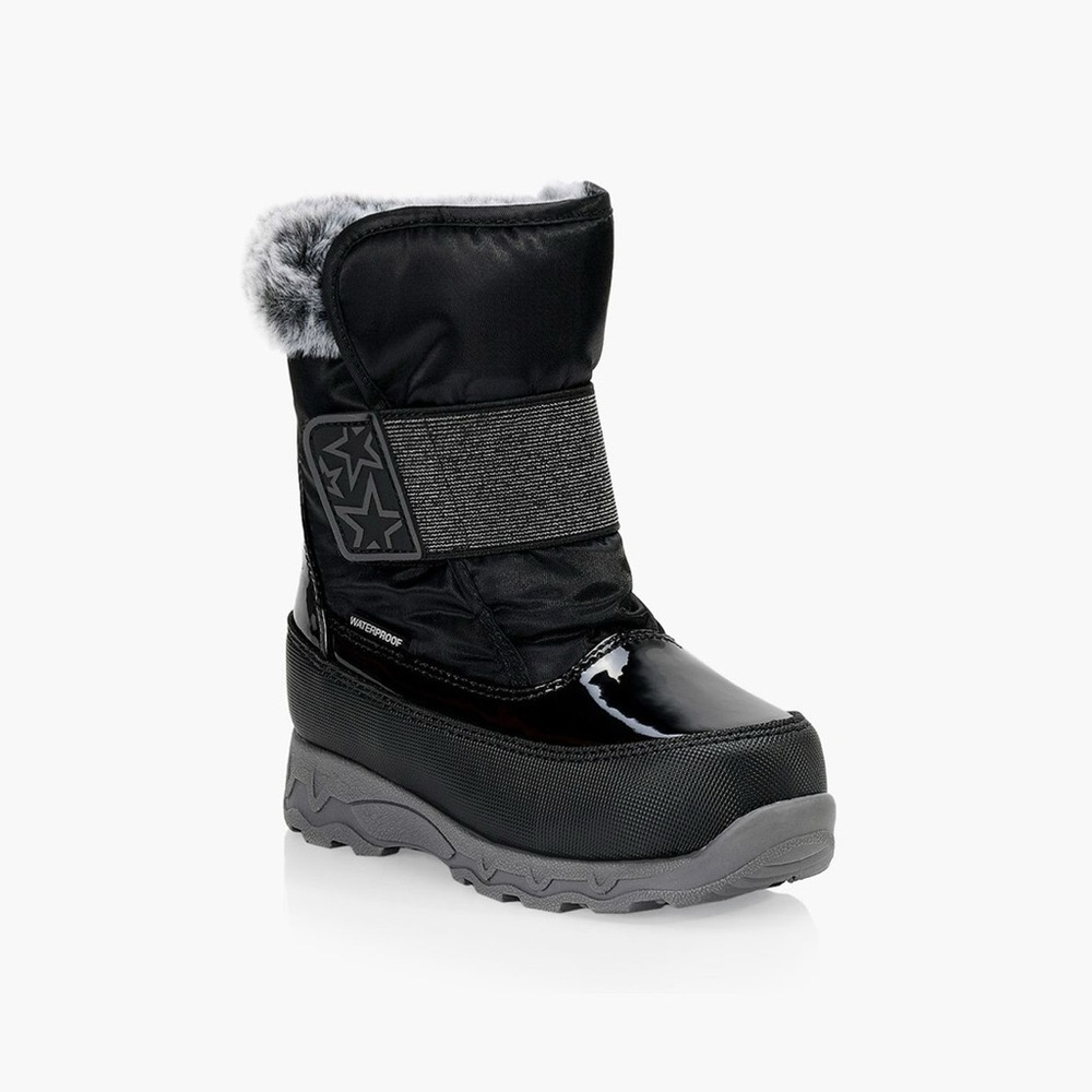 Cougar Black and Gray Kids Snow Boots